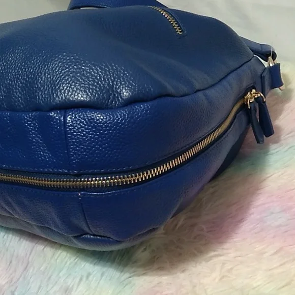 Authentic Laggo Genuine Blue Leather Hobo Shoulder Bag - Picture 10 of 16